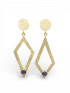 Rhomb Drop Earrinngs - Amethyst