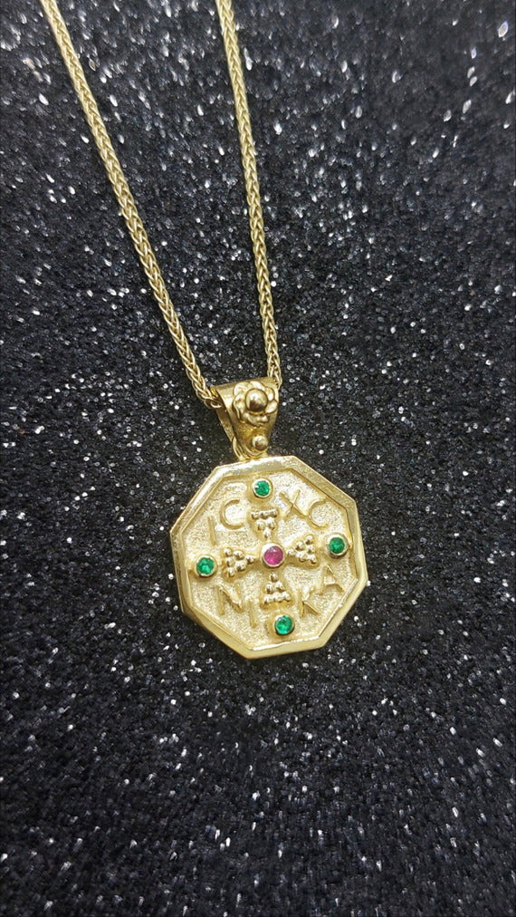 14k Constantine Neckalce - ICXC NIKA -
