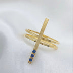 18k Linear Sapphire ring